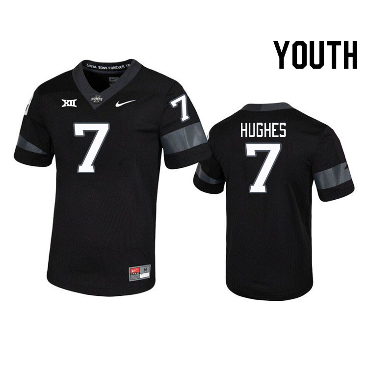 Youth #7 Tanner Hughes Iowa State Cyclones College Football Jerseys Stitched Sale-Black